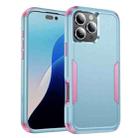 For iPhone 16 Pro Max Commuter Shockproof TPU + PC Phone Case(Grey Green+Pink) - 1