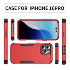 For iPhone 16 Pro Commuter Shockproof TPU + PC Phone Case(Red+Black) - 3