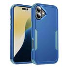 For iPhone 16 Plus Commuter Shockproof TPU + PC Phone Case(Royal Blue+Grey Green) - 1