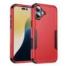 For iPhone 16 Plus Commuter Shockproof TPU + PC Phone Case(Red+Black) - 1