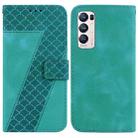 For OPPO Find X3 Neo/Reno5 Pro+ 5G Seven-shaped Embossed Leather Phone Case(Green) - 1