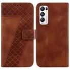 For OPPO Find X3 Neo/Reno5 Pro+ 5G Seven-shaped Embossed Leather Phone Case(Brown) - 1