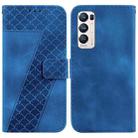 For OPPO Find X3 Neo/Reno5 Pro+ 5G Seven-shaped Embossed Leather Phone Case(Blue) - 1