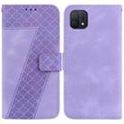 For OPPO A16K 7-shaped Embossed Leather Phone Case(Purple) - 1