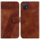 For OPPO A16K 7-shaped Embossed Leather Phone Case(Brown) - 1
