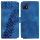 For OPPO A16K Seven-shaped Embossed Leather Phone Case(Blue) - 1