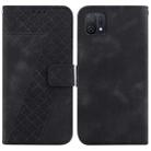 For OPPO A16K 7-shaped Embossed Leather Phone Case(Black) - 1