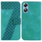 For OPPO A17/A17K Seven-shaped Embossed Leather Phone Case(Green) - 1