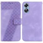 For OPPO A17/A17K Seven-shaped Embossed Leather Phone Case(Purple) - 1