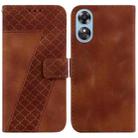 For OPPO A17/A17K Seven-shaped Embossed Leather Phone Case(Brown) - 1