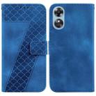 For OPPO A17/A17K 7-shaped Embossed Leather Phone Case(Blue) - 1