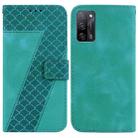For OPPO A55 5G/A53s 5G/A54 4G/A16 7-shaped Embossed Leather Phone Case(Green) - 1