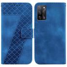 For OPPO A55 5G/A53s 5G/A54 4G/A16 7-shaped Embossed Leather Phone Case(Blue) - 1
