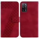 For OPPO A55 5G/A53s 5G/A54 4G/A16 Seven-shaped Embossed Leather Phone Case(Red) - 1