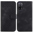 For OPPO A55 5G/A53s 5G/A54 4G/A16 Seven-shaped Embossed Leather Phone Case(Black) - 1