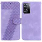 For OPPO A57 5G/A57s 4G Global/A57 4G/K10 5G 7-shaped Embossed Leather Phone Case(Purple) - 1