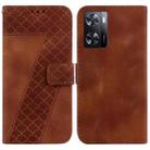 For OPPO A57 4G/5G / A57s 4G Global 7-shaped Embossed Leather Phone Case(Brown) - 1