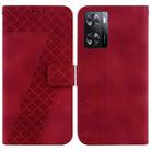 For OPPO A57 5G/A57s 4G Global/A57 4G/K10 5G 7-shaped Embossed Leather Phone Case(Red) - 1