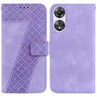 For OPPO A58 5G/A78 5G 7-shaped Embossed Leather Phone Case(Purple) - 1