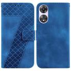 For OPPO A58 5G/A78 5G 7-shaped Embossed Leather Phone Case(Blue) - 1