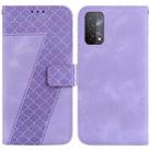 For OPPO A74 5G/A93 5G/A54 5G 7-shaped Embossed Leather Phone Case(Purple) - 1