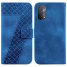 For OPPO A74 5G/A93 5G/A54 5G Seven-shaped Embossed Leather Phone Case(Blue) - 1