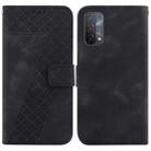 For OPPO A74 5G/A93 5G/A54 5G 7-shaped Embossed Leather Phone Case(Black) - 1