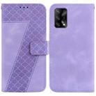 For OPPO A74 4G/F19 4G Seven-shaped Embossed Leather Phone Case(Purple) - 1