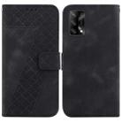 For OPPO A74 4G/F19 4G Seven-shaped Embossed Leather Phone Case(Black) - 1