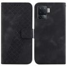 For OPPO A94 4G/F19 Pro/Reno5 F 7-shaped Embossed Leather Phone Case(Black) - 1