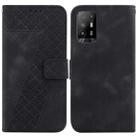 For OPPO A94 5G/F19 Pro+ 5G/Reno5 Z 7-shaped Embossed Leather Phone Case(Black) - 1