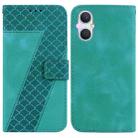 For OPPO A96 5G/Reno7 Z 5G 7-shaped Embossed Leather Phone Case(Green) - 1
