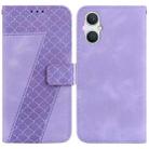 For OPPO A96 5G/Reno7 Z 5G 7-shaped Embossed Leather Phone Case(Purple) - 1