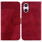 For OPPO A96 5G/Reno7 Z 5G 7-shaped Embossed Leather Phone Case(Red) - 1