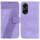 For OPPO A98 5G/F23 5G India Version 7-shaped Embossed Leather Phone Case(Purple) - 1