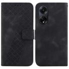 For OPPO A98 5G/F23 5G India Version 7-shaped Embossed Leather Phone Case(Black) - 1