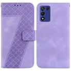 For OPPO K9s 5G 7-shaped Embossed Leather Phone Case(Purple) - 1