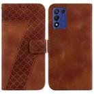 For OPPO K9s 5G 7-shaped Embossed Leather Phone Case(Brown) - 1