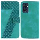 For OPPO Reno7 5G Global / Taiwan 7-shaped Embossed Leather Phone Case(Green) - 1