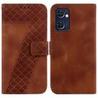 For OPPO Reno7 5G Global / Taiwan 7-shaped Embossed Leather Phone Case(Brown) - 1