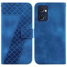 For OPPO Reno7 5G Global / Taiwan Seven-shaped Embossed Leather Phone Case(Blue) - 1
