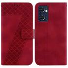 For OPPO Reno7 5G Global/Taiwan/Find X5 Lite 7-shaped Embossed Leather Phone Case(Red) - 1