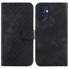 For OPPO Reno7 5G Global / Taiwan 7-shaped Embossed Leather Phone Case(Black) - 1