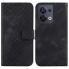 For OPPO Reno8 5G 7-shaped Embossed Leather Phone Case(Black) - 1