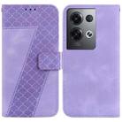 For OPPO Reno8 Pro 5G 7-shaped Embossed Leather Phone Case(Purple) - 1