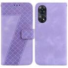 For OPPO Reno8 T 4G Seven-shaped Embossed Leather Phone Case(Purple) - 1