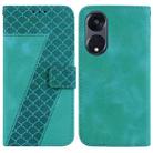 For OPPO Reno8 T 5G/A1 Pro 5G 7-shaped Embossed Leather Phone Case(Green) - 1