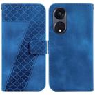 For OPPO Reno8 T 5G/A1 Pro 5G 7-shaped Embossed Leather Phone Case(Blue) - 1