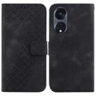 For OPPO Reno8 T 5G/A1 Pro 5G 7-shaped Embossed Leather Phone Case(Black) - 1