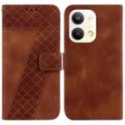 For OPPO Reno9 Pro 7-shaped Embossed Leather Phone Case(Brown) - 1